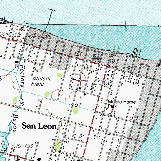 Topographic Map of DeLeon Park, TX