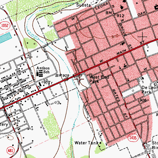 Topographic Map of DeLeon Park, TX