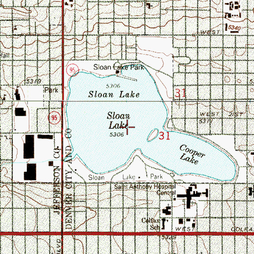 Topographic Map of Sloan Lake, CO
