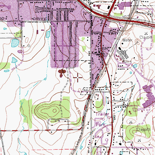 Topographic Map of Denia Park, TX