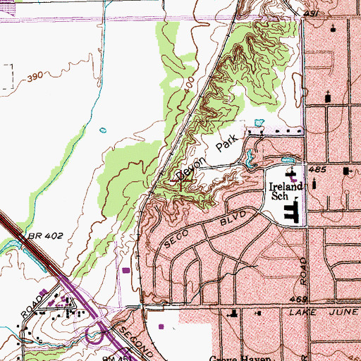 Topographic Map of Devon Park, TX