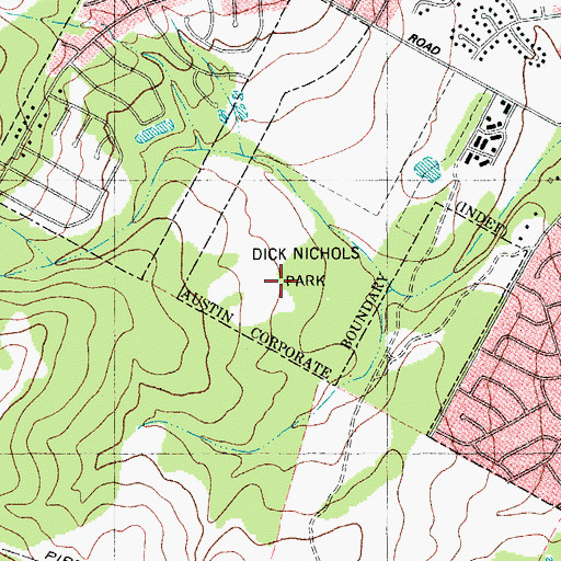Topographic Map of Dick Nichols Park, TX