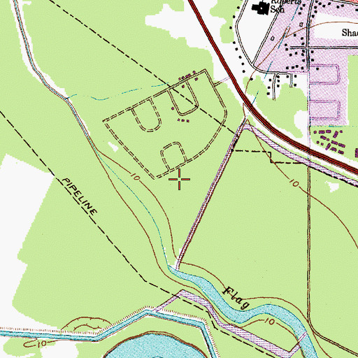 Topographic Map of Crews Park, TX
