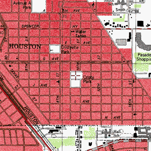 Topographic Map of Cristy Park, TX