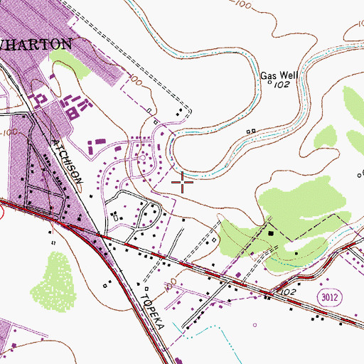 Topographic Map of Croom Park, TX