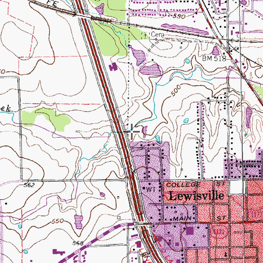 Topographic Map of College Park, TX