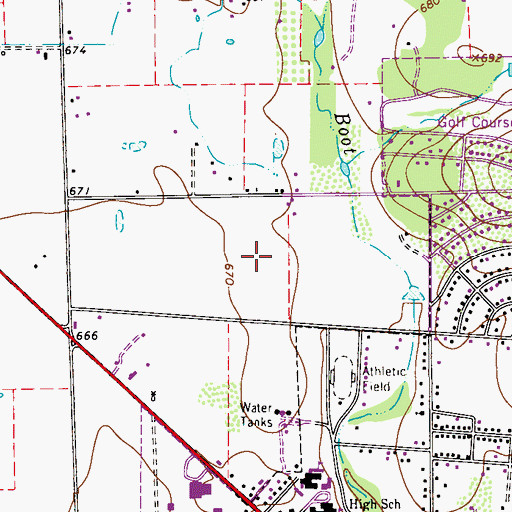 Topographic Map of Colonial Oaks Park, TX