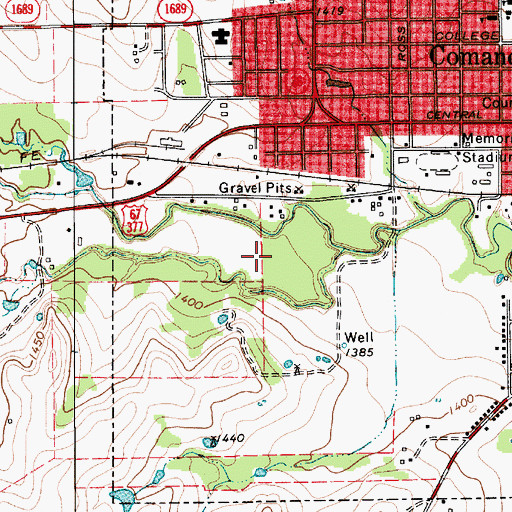 Topographic Map of Comanche City Park, TX