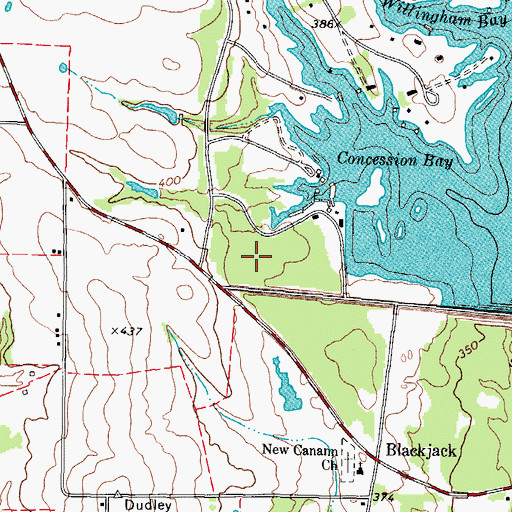 Topographic Map of Concesion Park, TX