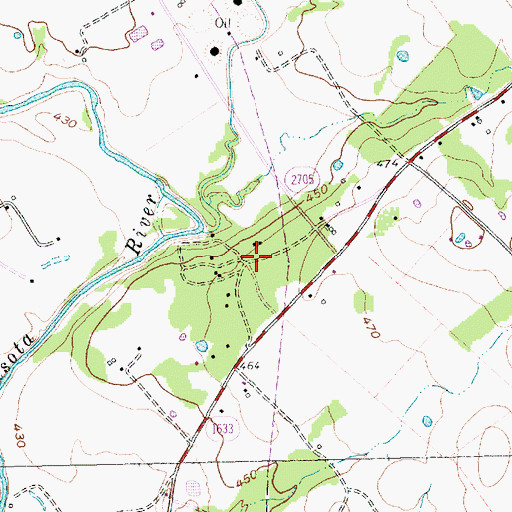 Topographic Map of Confederate Reunion Grounds State Historical Park, TX