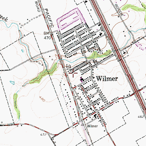 Topographic Map of Cottonwood Park, TX