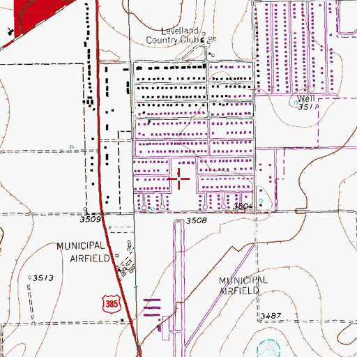 Topographic Map of Country Club Park, TX