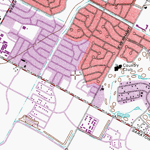 Topographic Map of Country Club Park, TX