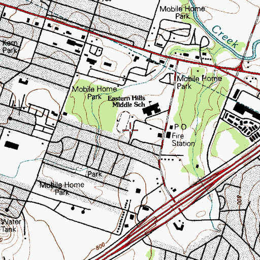 Topographic Map of Cox Park, TX