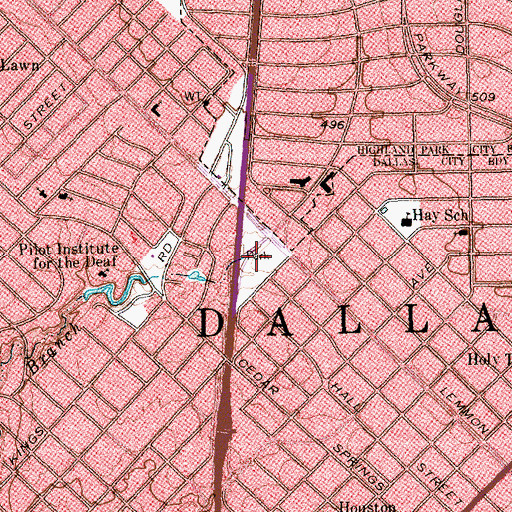 Topographic Map of Craddock Park, TX