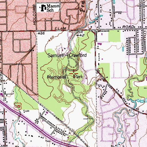 Topographic Map of Crawford Park, TX