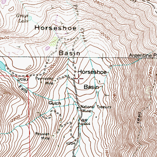 Topographic Map of Horseshoe Basin, CO