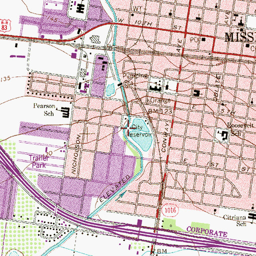 Topographic Map of Lopez Park, TX