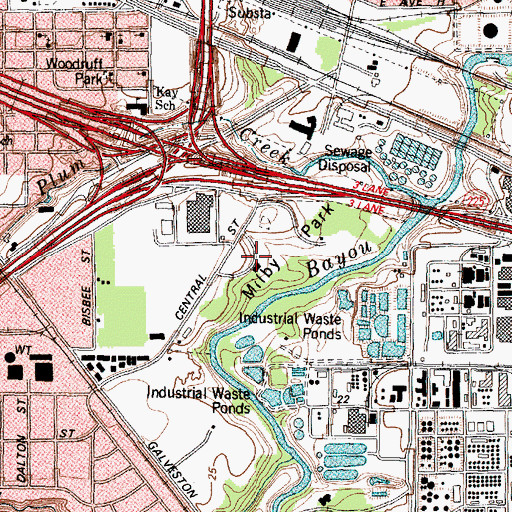 Topographic Map of Charles H Milby Park, TX