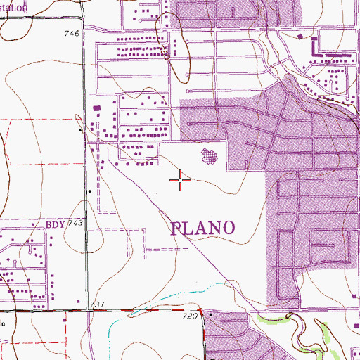 Topographic Map of Cheyenne Park, TX