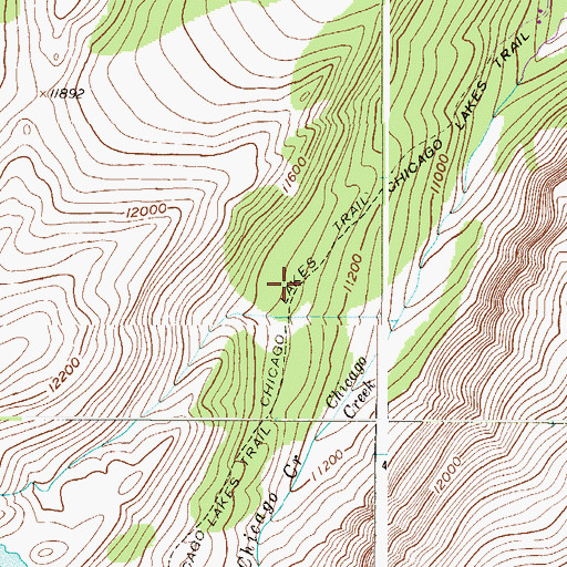 Topographic Map of Chicago Lakes Trail, CO