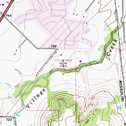 Topographic Map of Chisenhall Park, TX