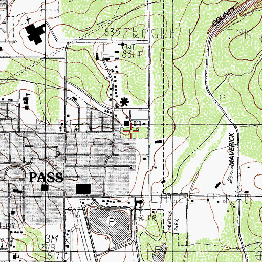 Topographic Map of Chittum Park, TX