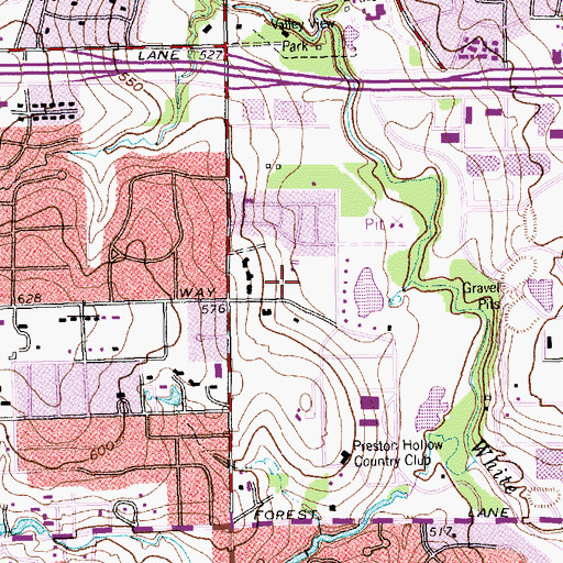 Topographic Map of Churchill Park, TX