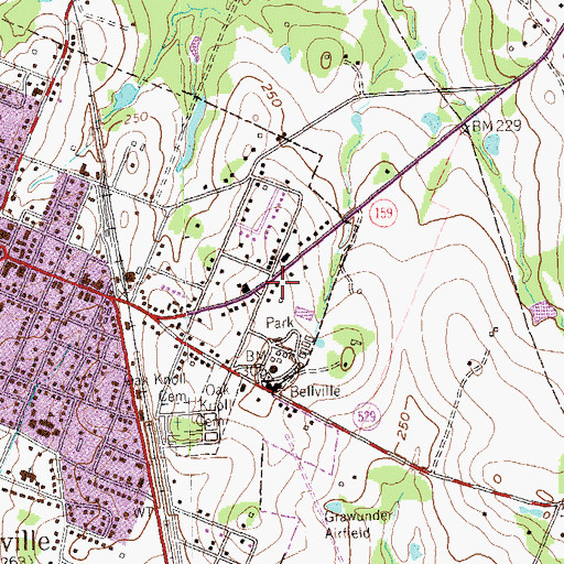 Topographic Map of City Park, TX