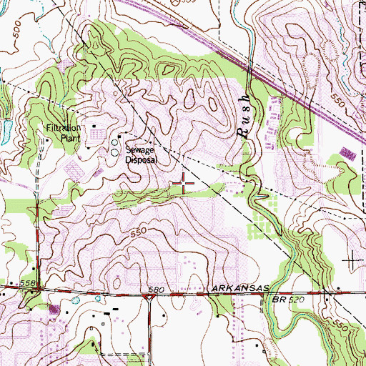 Topographic Map of Clarence Foster Park, TX