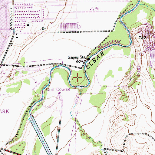 Topographic Map of Clear Fork Park, TX