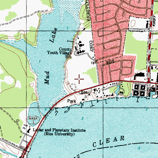 Topographic Map of Clear Lake Park, TX