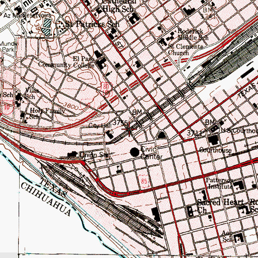 Topographic Map of Cleveland Square, TX