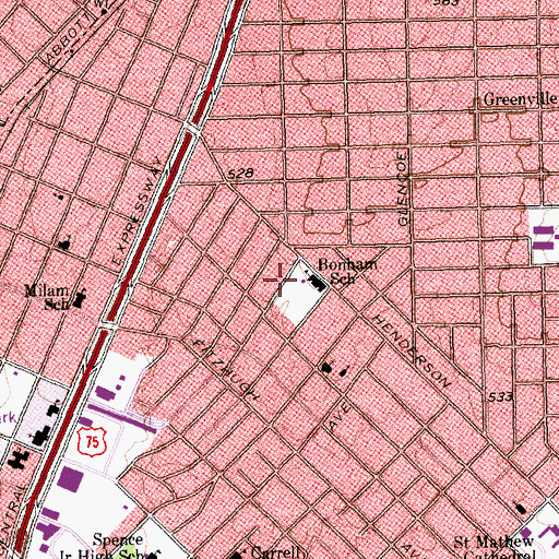 Topographic Map of Cochran Park, TX