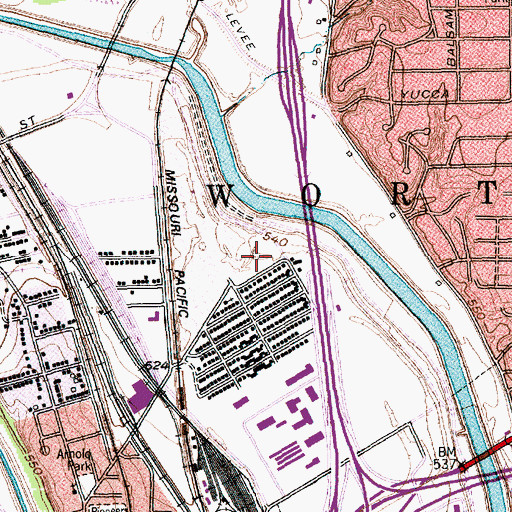 Topographic Map of Cold Spring Park, TX