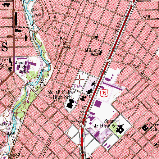 Topographic Map of Cole Park, TX