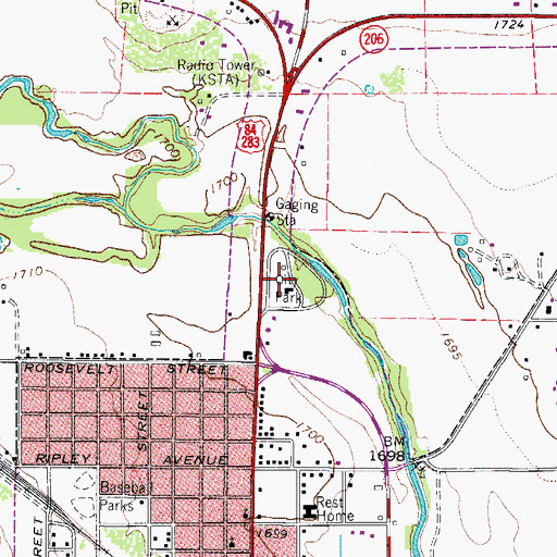 Topographic Map of Coleman City Park, TX