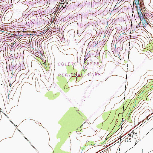 Topographic Map of Coleto Creek Regional Park, TX