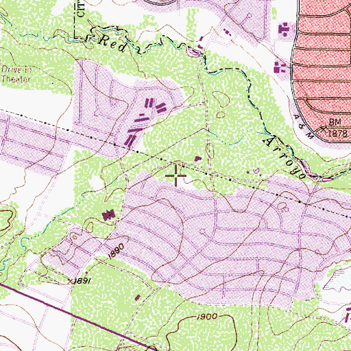 Topographic Map of College Hills Park, TX