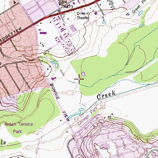Topographic Map of College Park, TX