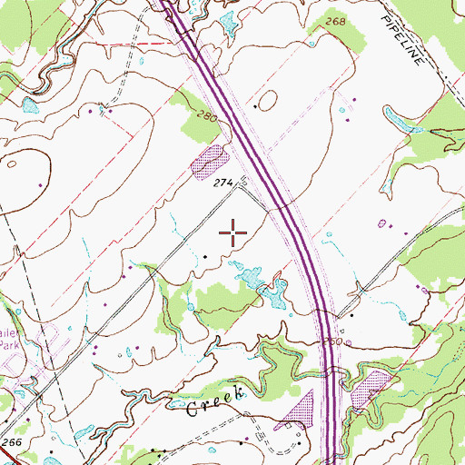 Topographic Map of Central Park, TX