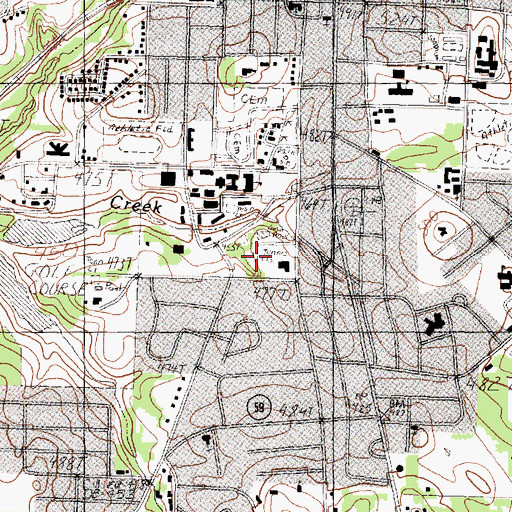 Topographic Map of Central Park, TX