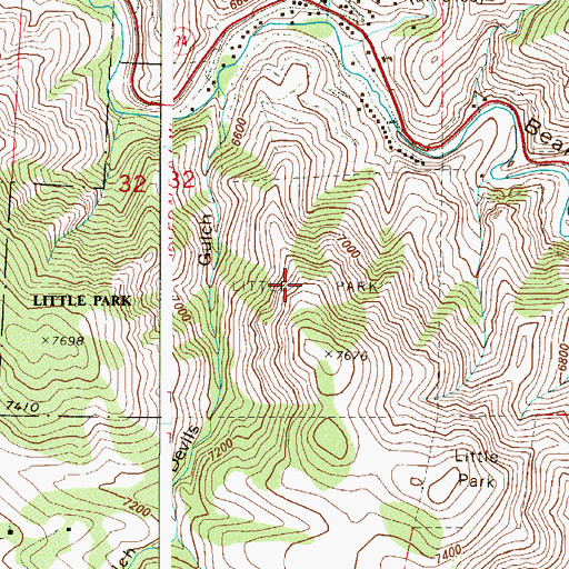 Topographic Map of Little Park, CO