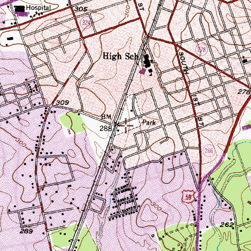 Topographic Map of Chambers Park, TX