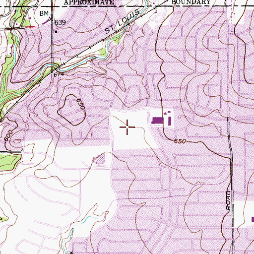 Topographic Map of Campbell Green Park, TX