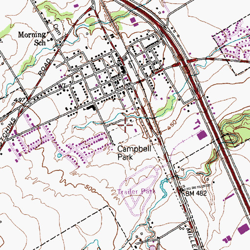 Topographic Map of Campbell Park, TX
