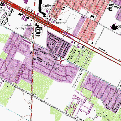 Topographic Map of Candlewood Park, TX
