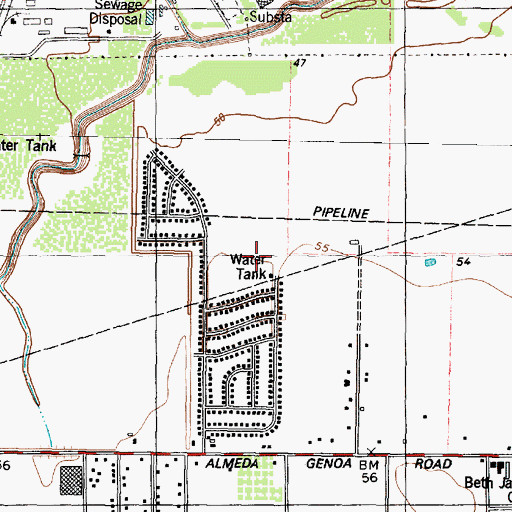 Topographic Map of Canterbury Park, TX
