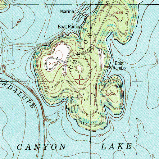 Topographic Map of Canyon Park, TX