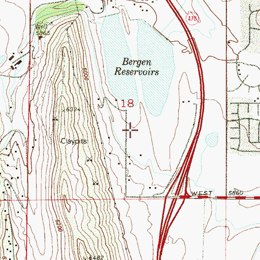 Topographic Map of Bergen Ditch, CO